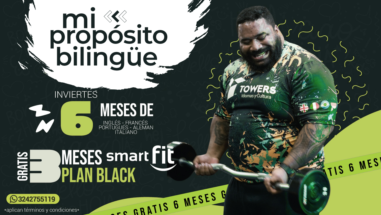 6 meses de clases avanzadas en uno de nuestros idiomas (Francés, Alemán, Portugués o Italiano) + 3 meses GRATIS de membresía black en SmartFit